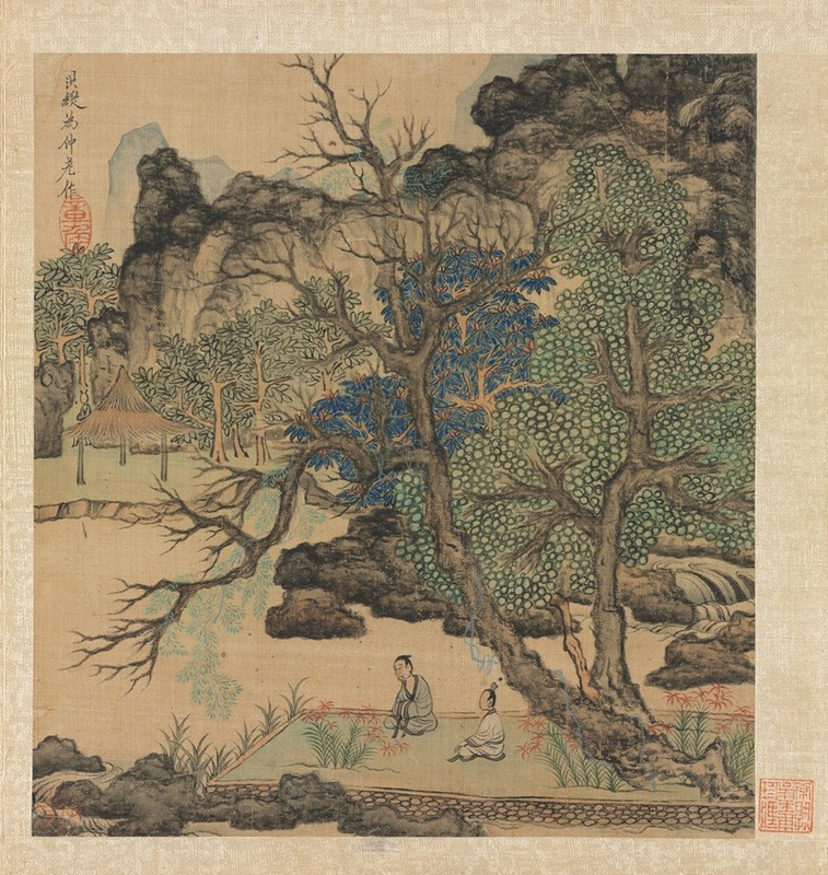 Chen Hongshou - Scholars in a Garden