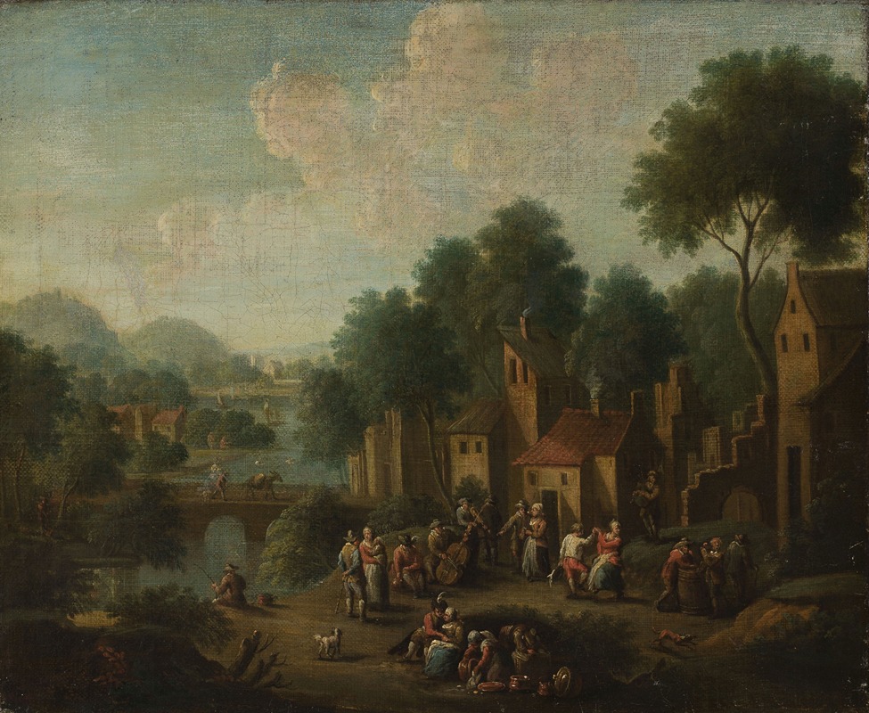 Franz de Paula Ferg - Landscape with peasants at play