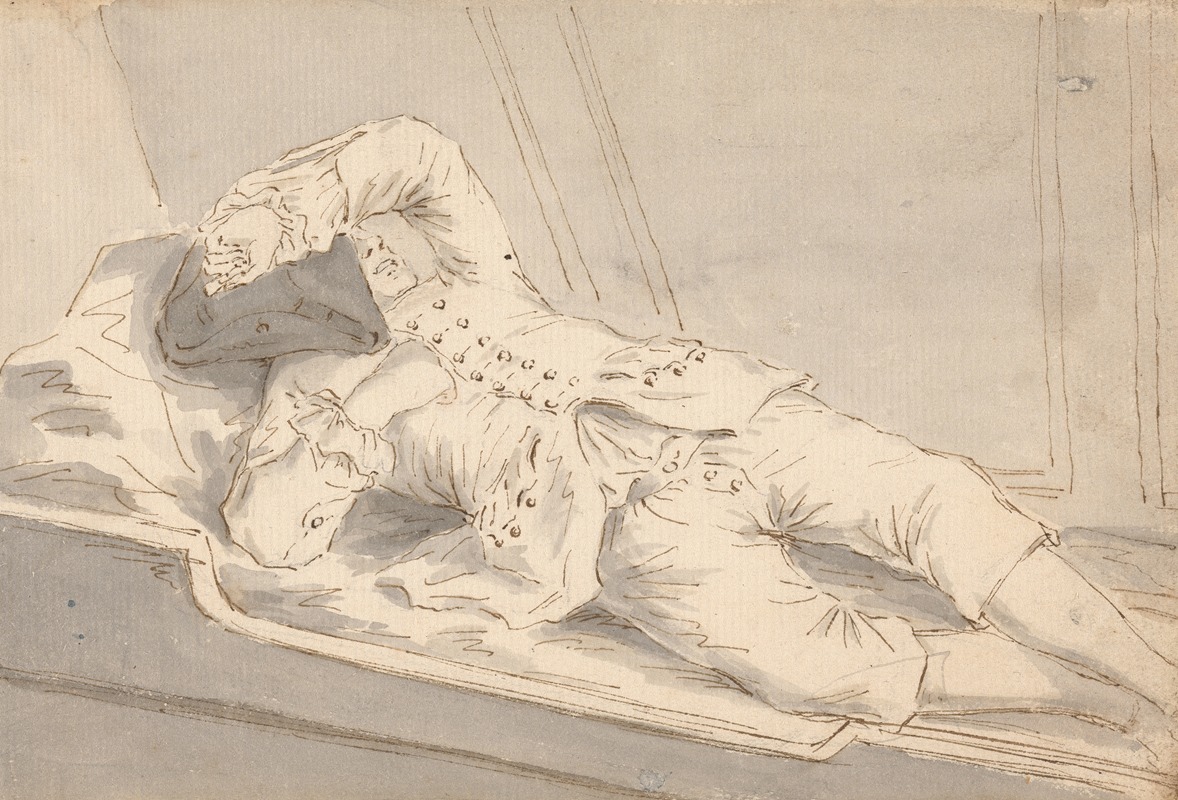 Louis Philippe Boitard - Man Asleep in a Bunk on Board a Ship