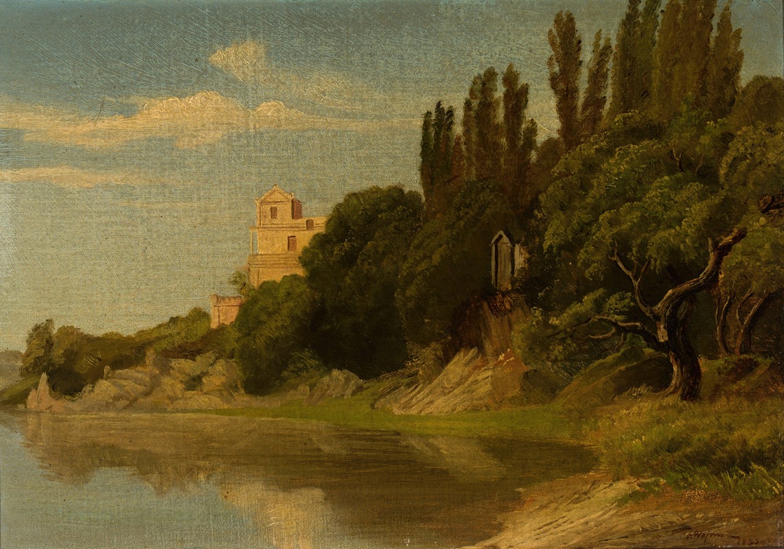 Friedrich Wasmann - Italian waterside landscape