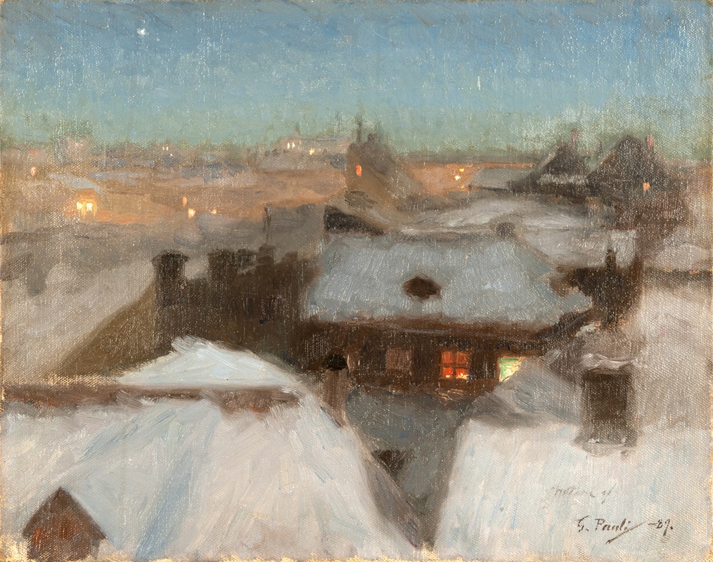 Georg Pauli - Winter Evening at Söder, Stockholm