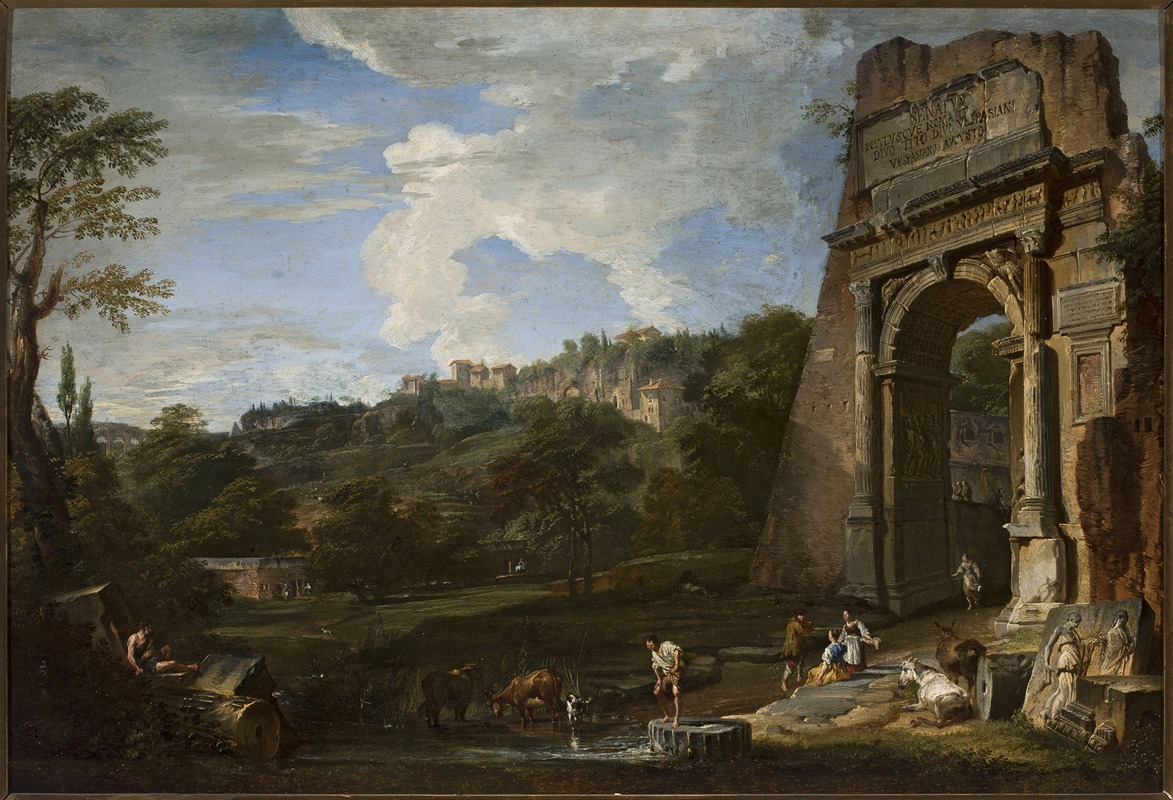 Giovanni Paolo Panini - Landscape with the Arch of Titus