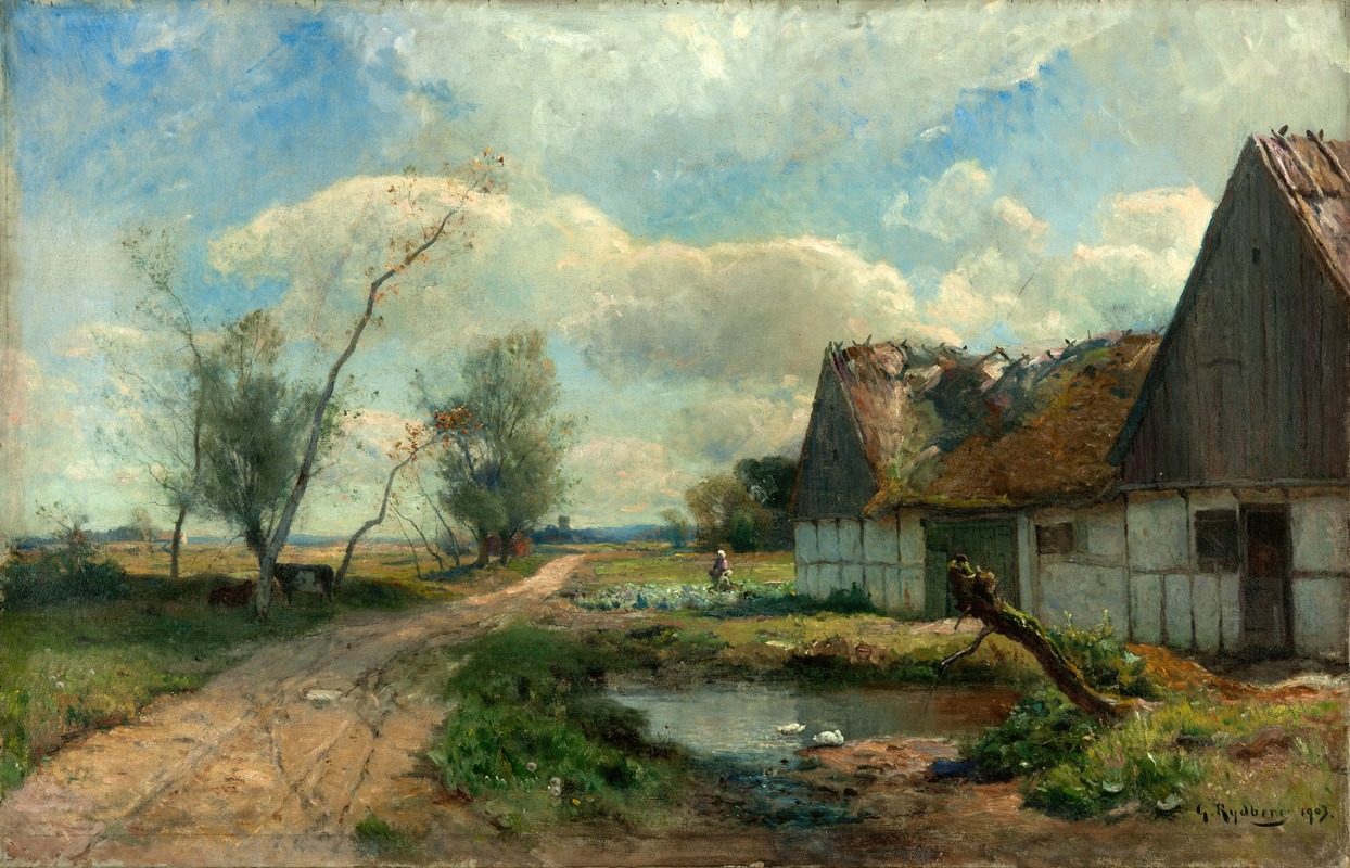 Gustaf Rydberg - Landscape from Scania with Farm