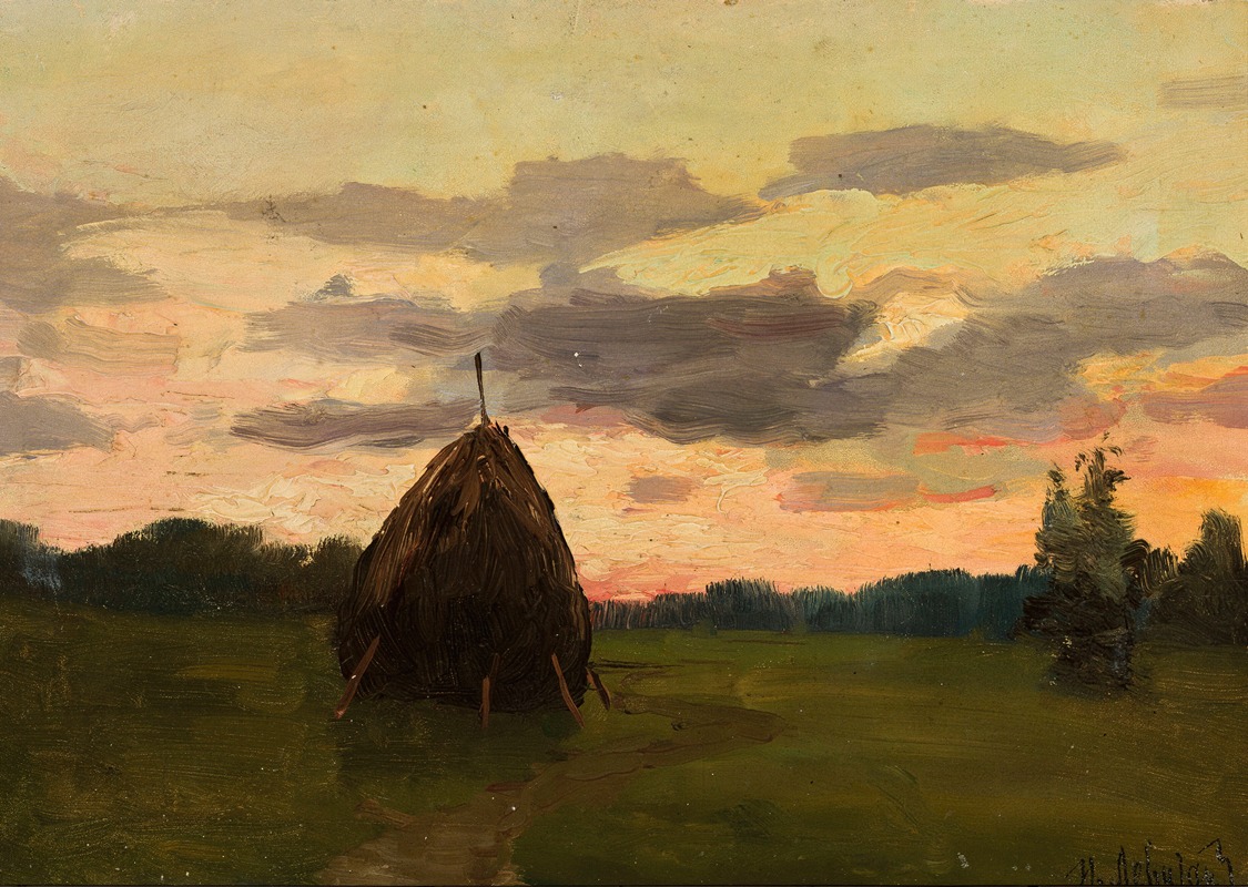 Isaac Levitan - Landscape with a haystack