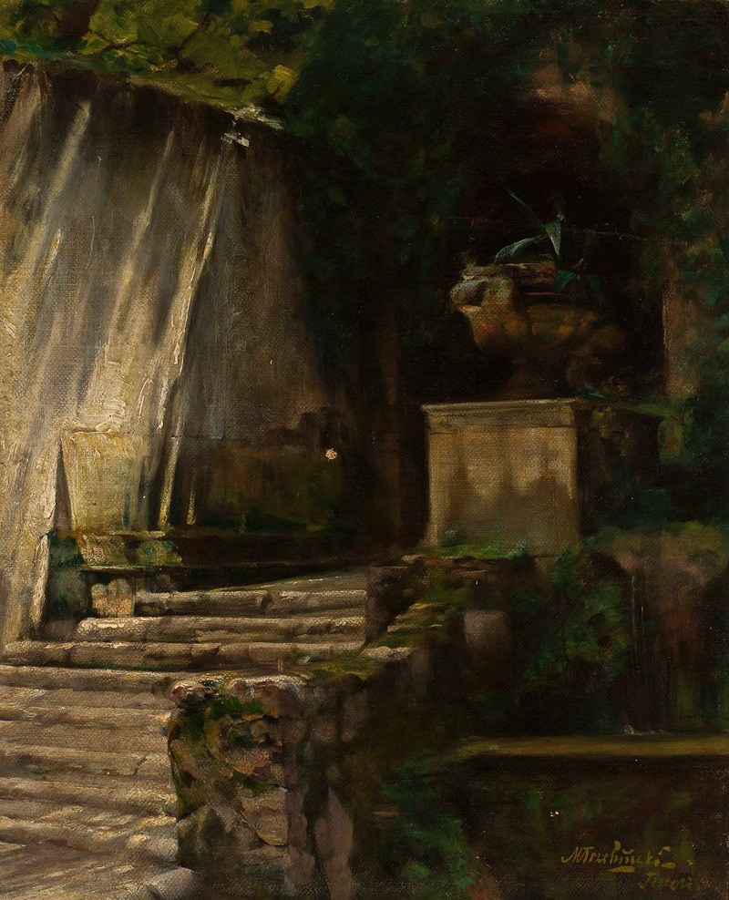 Marian Trzebiński - Fragment of the park in Tivoli