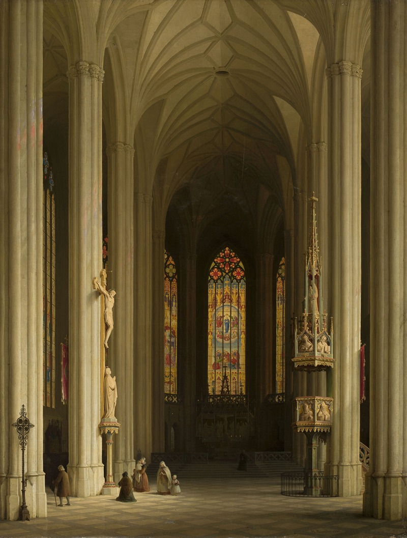 Max Emanuel Ainmiller - Gothic church interior