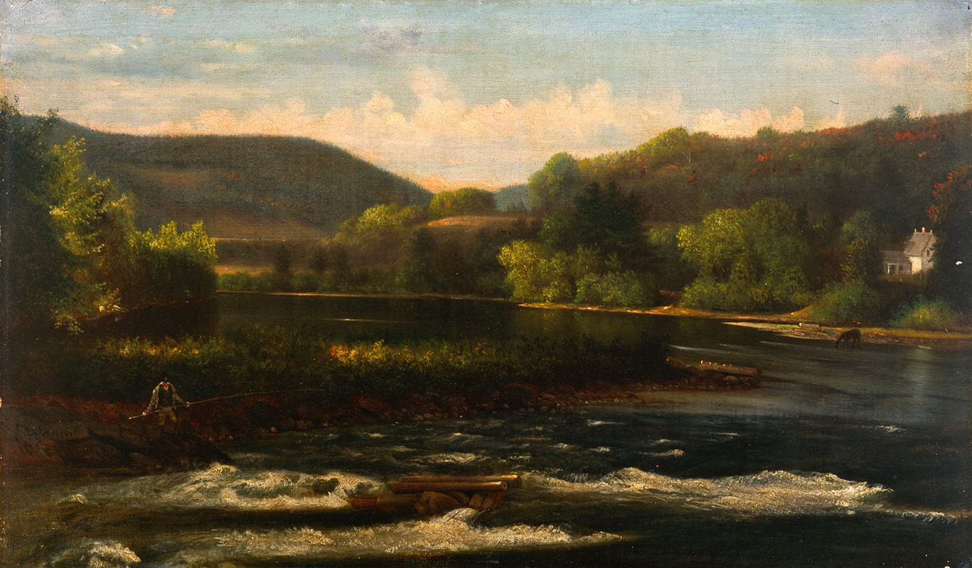 Nelson Augustus Moore - Fishing Scene 