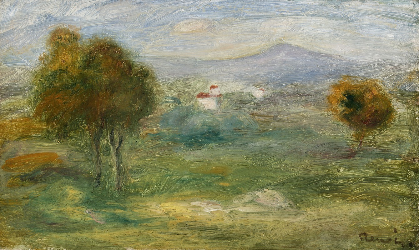 Pierre-Auguste Renoir - Landscape with houses in Cagnes-sur-Mer