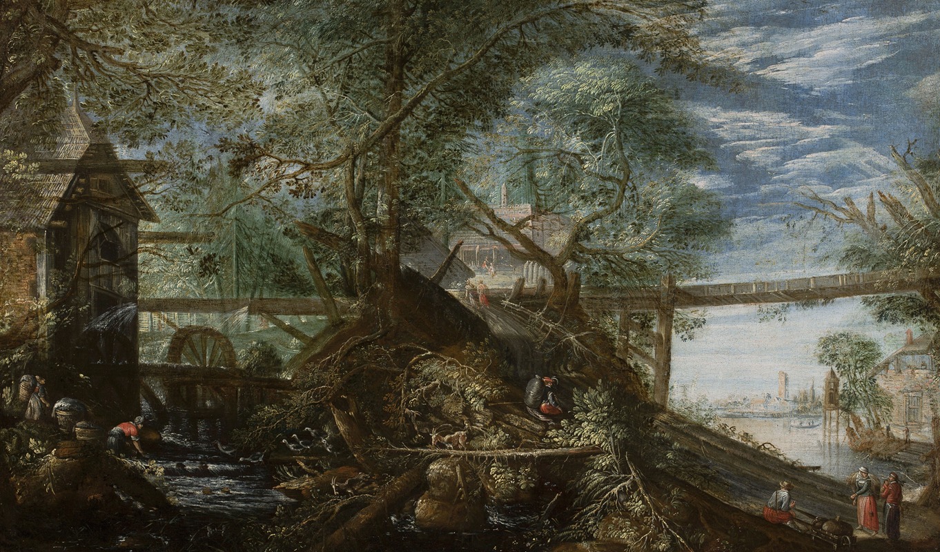 Pieter Stevens - Landscape with a mill