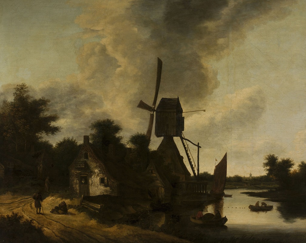 Salomon Rombouts - Landscape with a windmill