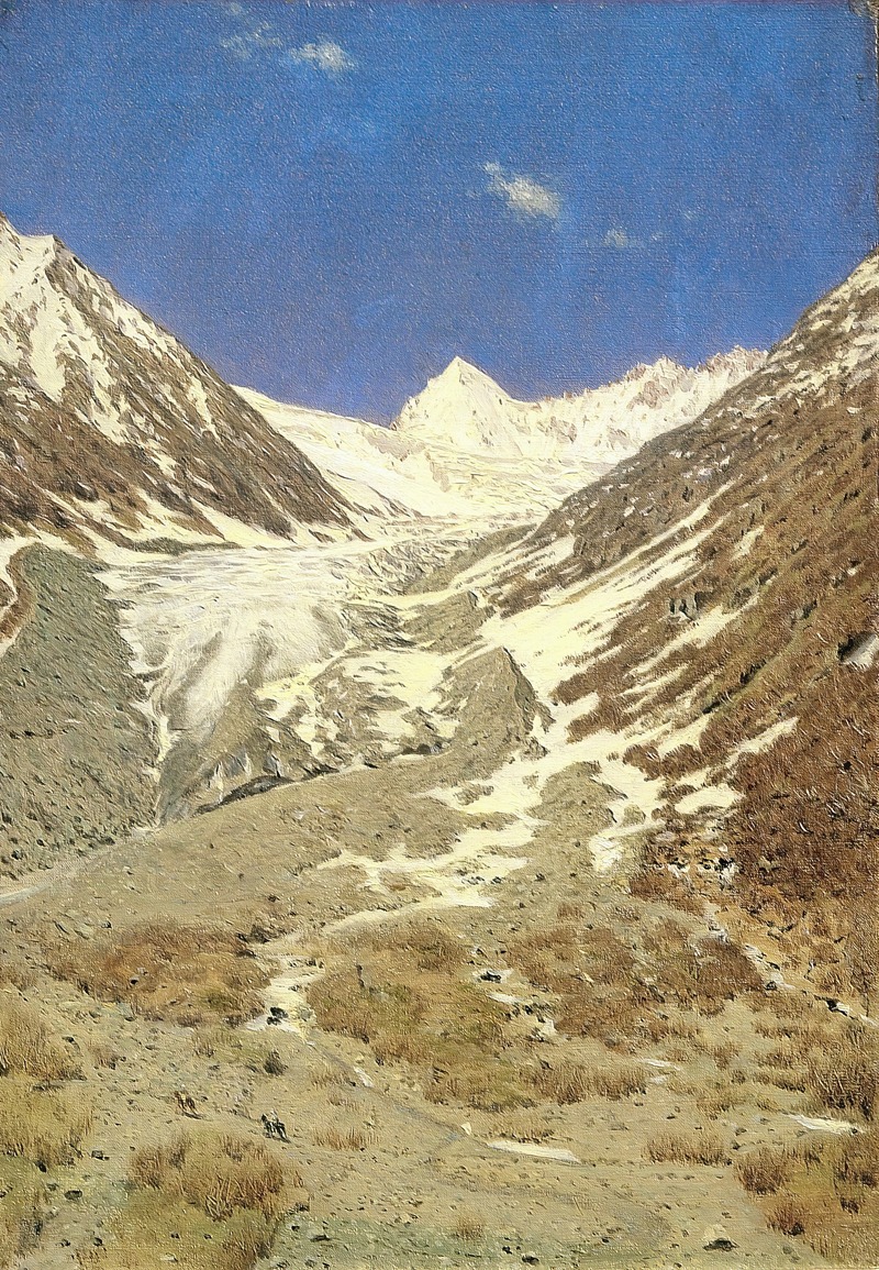 Vasily Vereshchagin - The glacier on the way from Kashmir to Ladakh (Study)