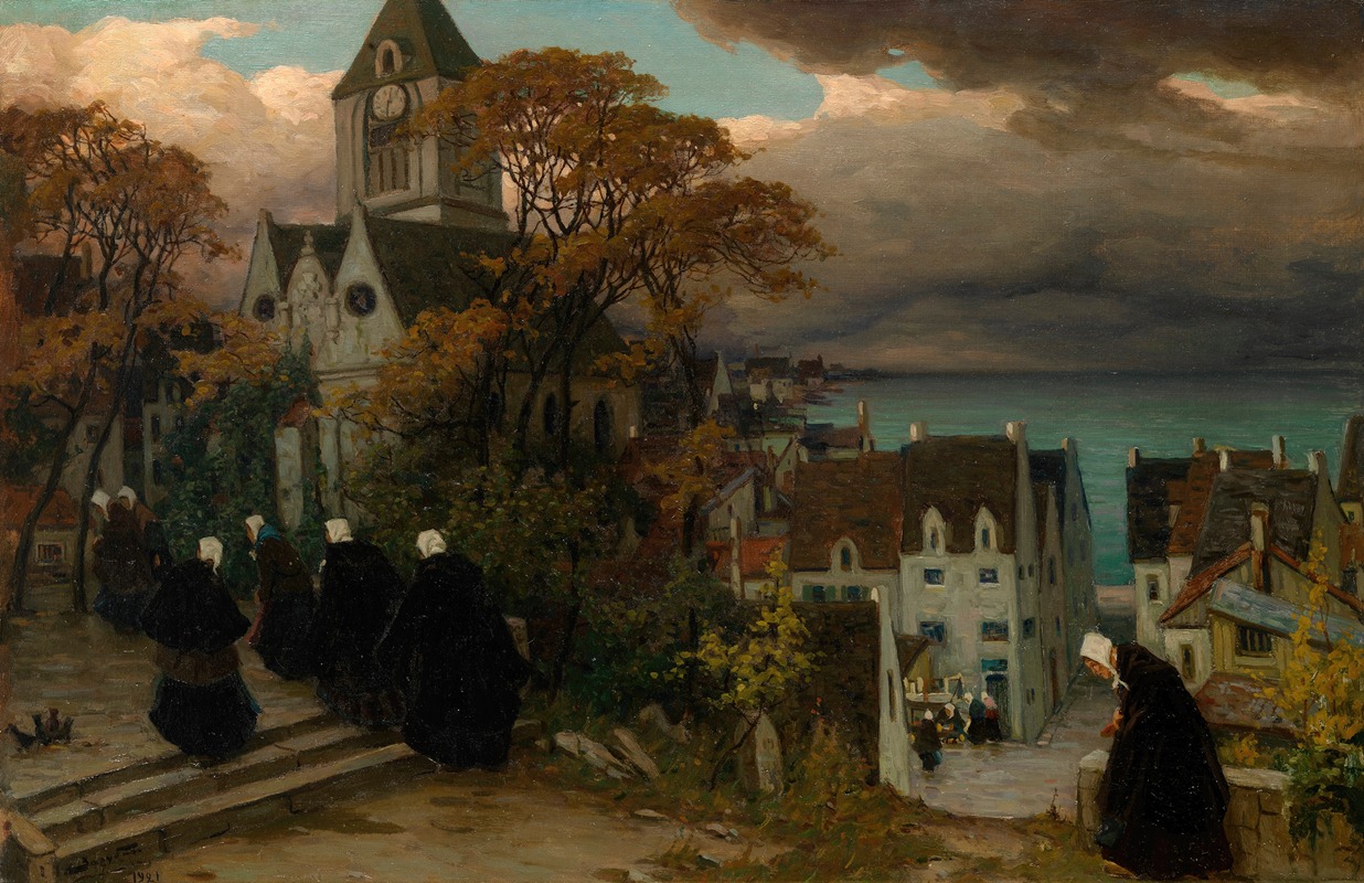 Viktor Zarubin - Breton women on their way to mass