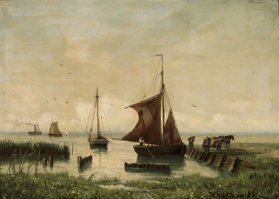 Walter Leistikow - Sail boats at the lakeside