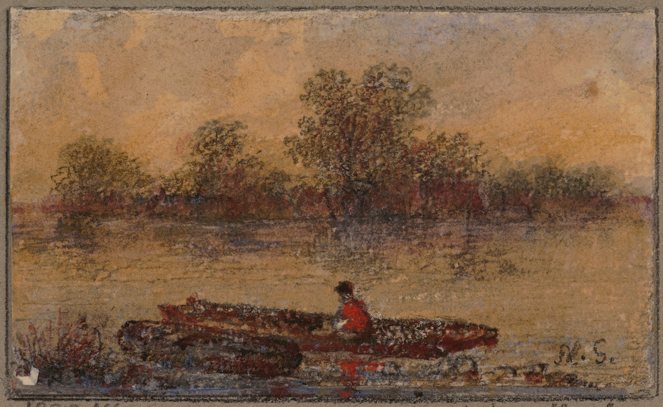 Alexander Schaepkens - Rowing Boat on the Riverbank