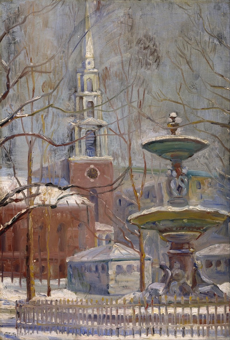 Arthur Clifton Goodwin - Park Street at Boston Commons