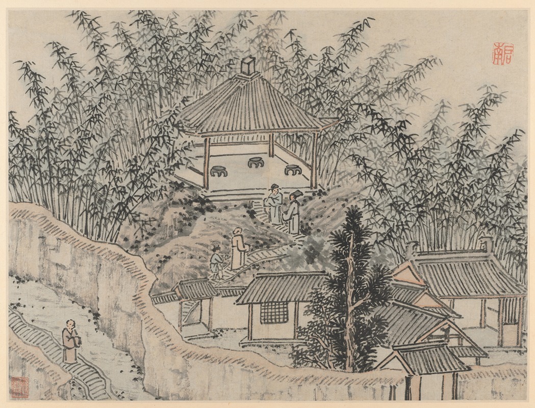 Shen Zhou - Bamboo Pavilion, Tiger Hill