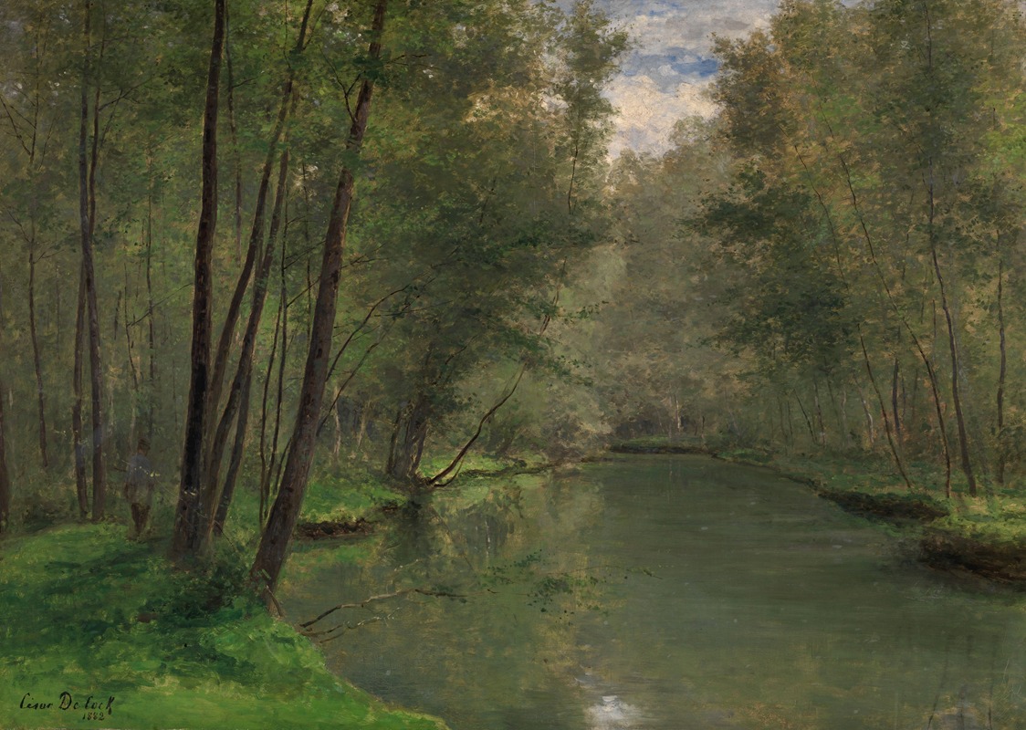 César De Cock - Along the River Epte in Gasny