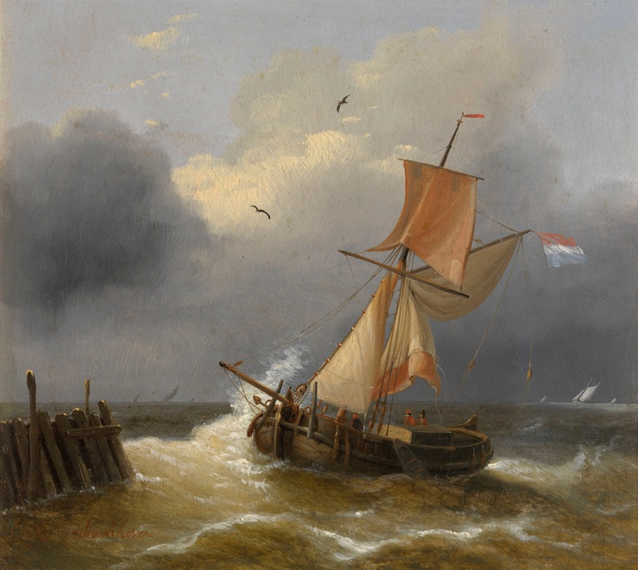 Charles Louis Verboeckhoven - Turbulent Sea