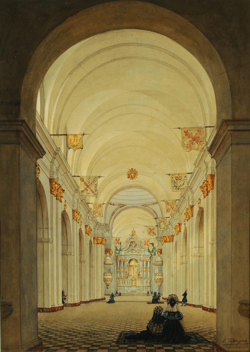 Charles Pellegrini - Interior of the Cathedral of Buenos Aires