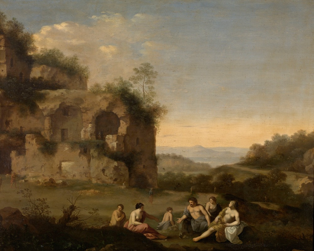 Cornelis Van Poelenburch - Landscape with a Ruin