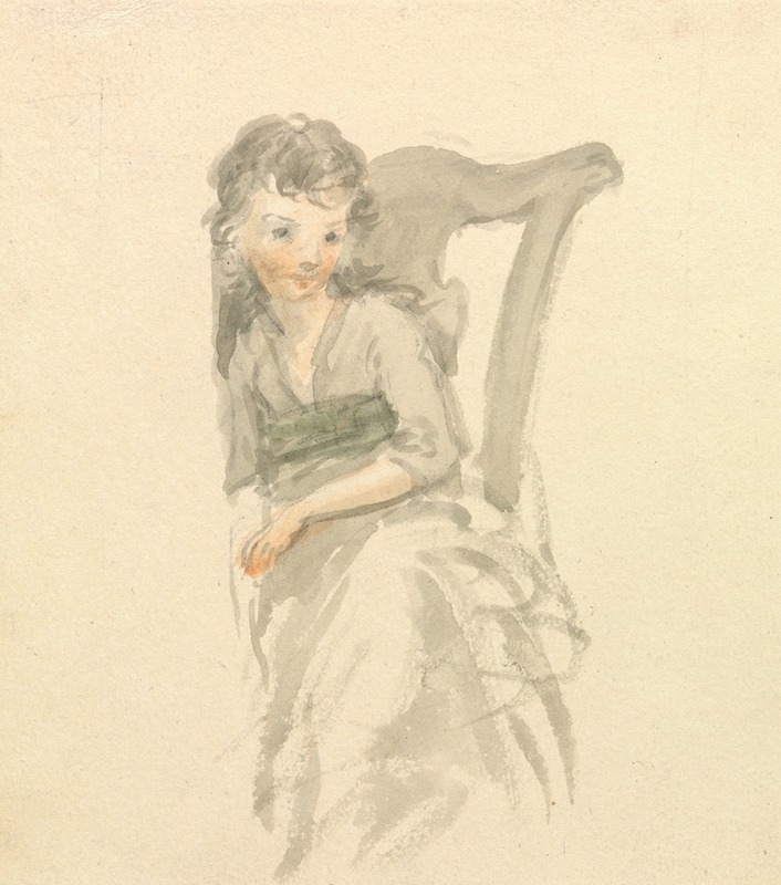 Nicholas Pocock - Study of a Girl Seated on a Chair