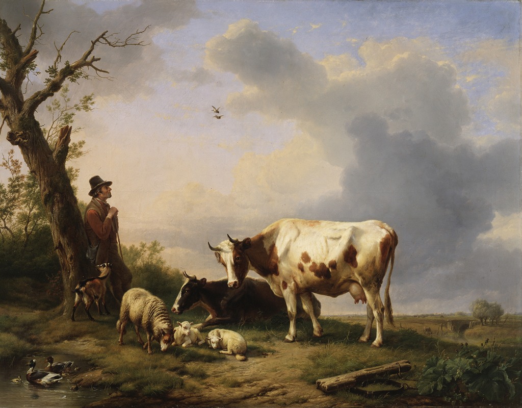 Eugène Joseph Verboeckhoven - Landscape with animals