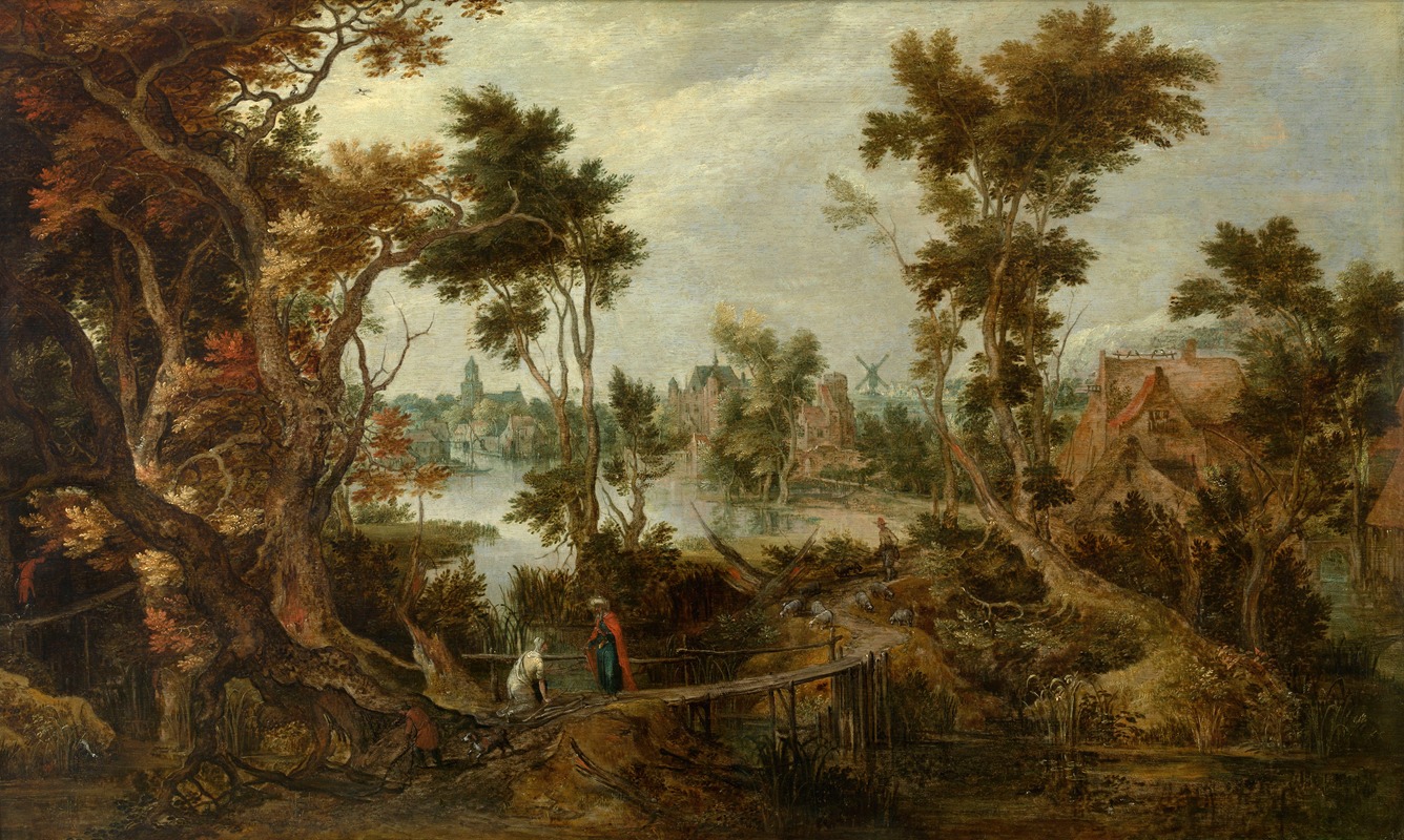 Gillis Claesz. de Hondecoeter - Landscape with Elias and the Widow of Sarefat