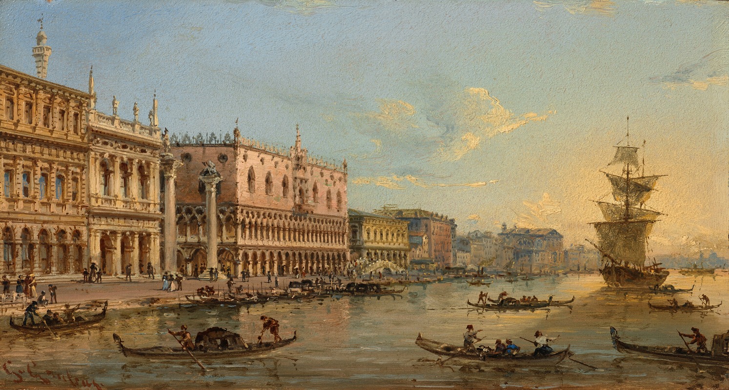 Giovanni Grubacs - The Doge’s Palace and Grand Canal, Venice