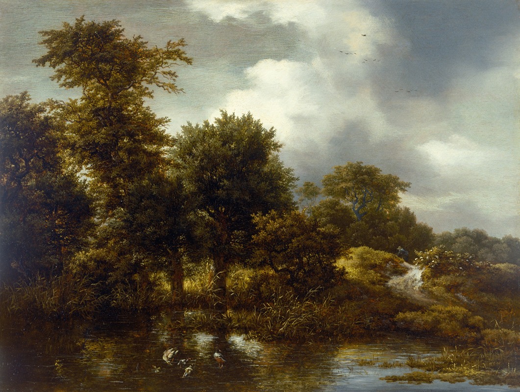 Jacob van Ruisdael - A Wooded Landscape with a Pond