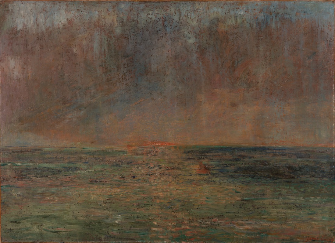 James Ensor - Large seascape – Sunset