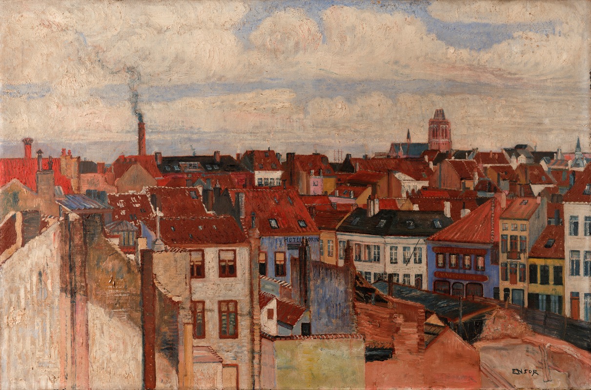 James Ensor - The rooftops of Ostend