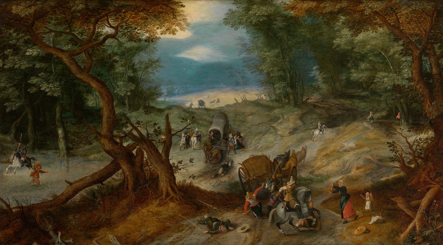 Jan Brueghel The Elder - Travallers Attacked by Soldiers