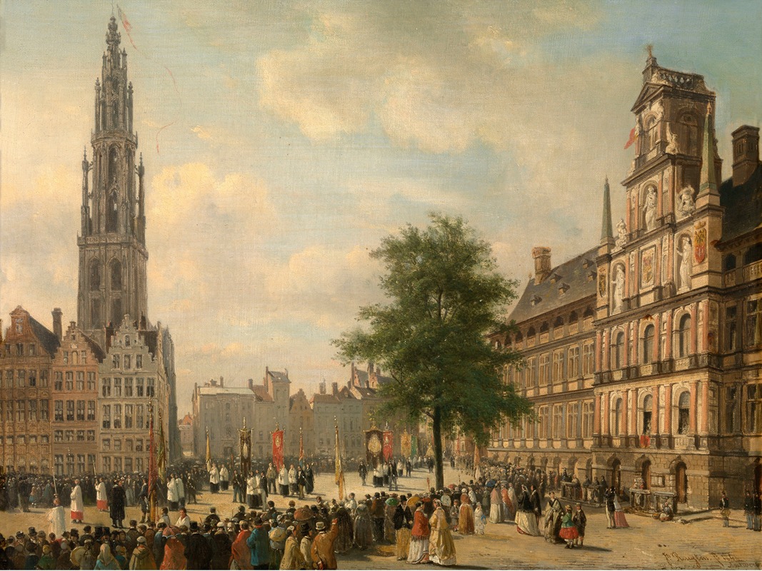 Jan Michiel Ruyten - Procession on the Grote Markt in Antwerp