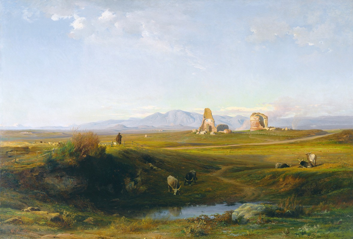 Jean-Achille Benouville - A View of the Roman Countryside