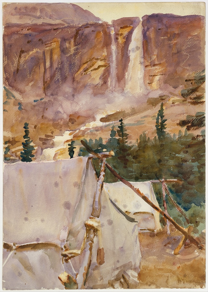 John Singer Sargent - Camp and Waterfall
