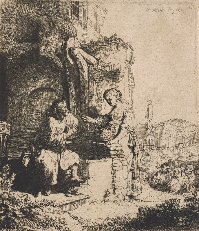 Rembrandt van Rijn - Christ and the Woman of Samaria; Among the Ruins