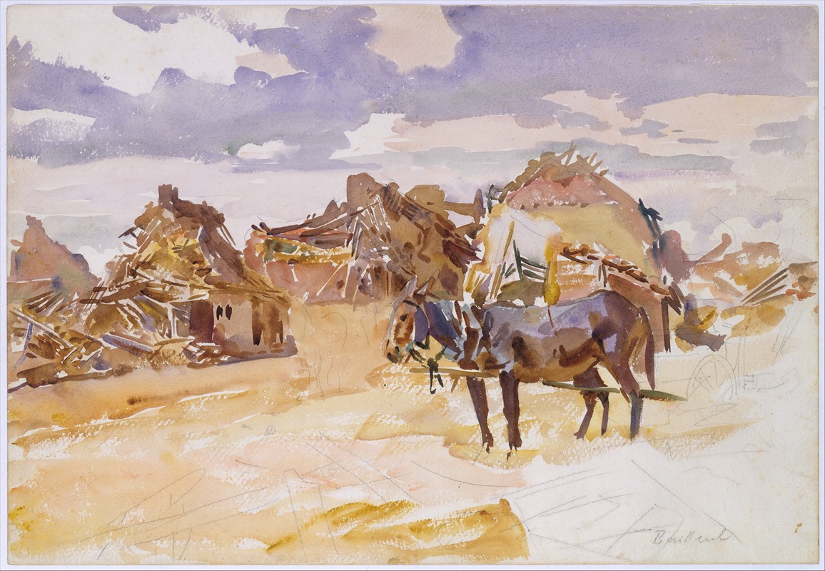 John Singer Sargent - Mules and Ruins