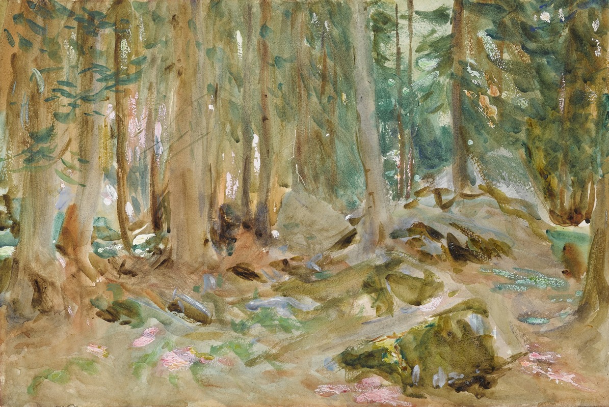 John Singer Sargent - Pine Woods, Purtud