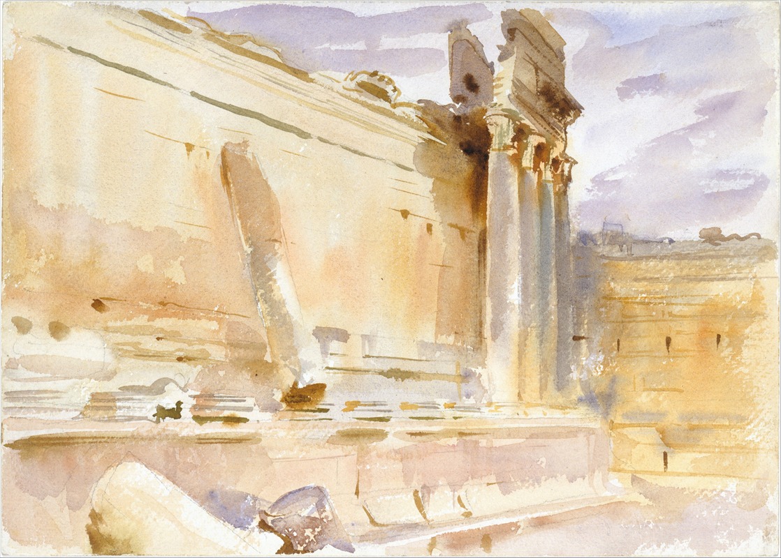 John Singer Sargent - Temple of Bacchus, Baalbek