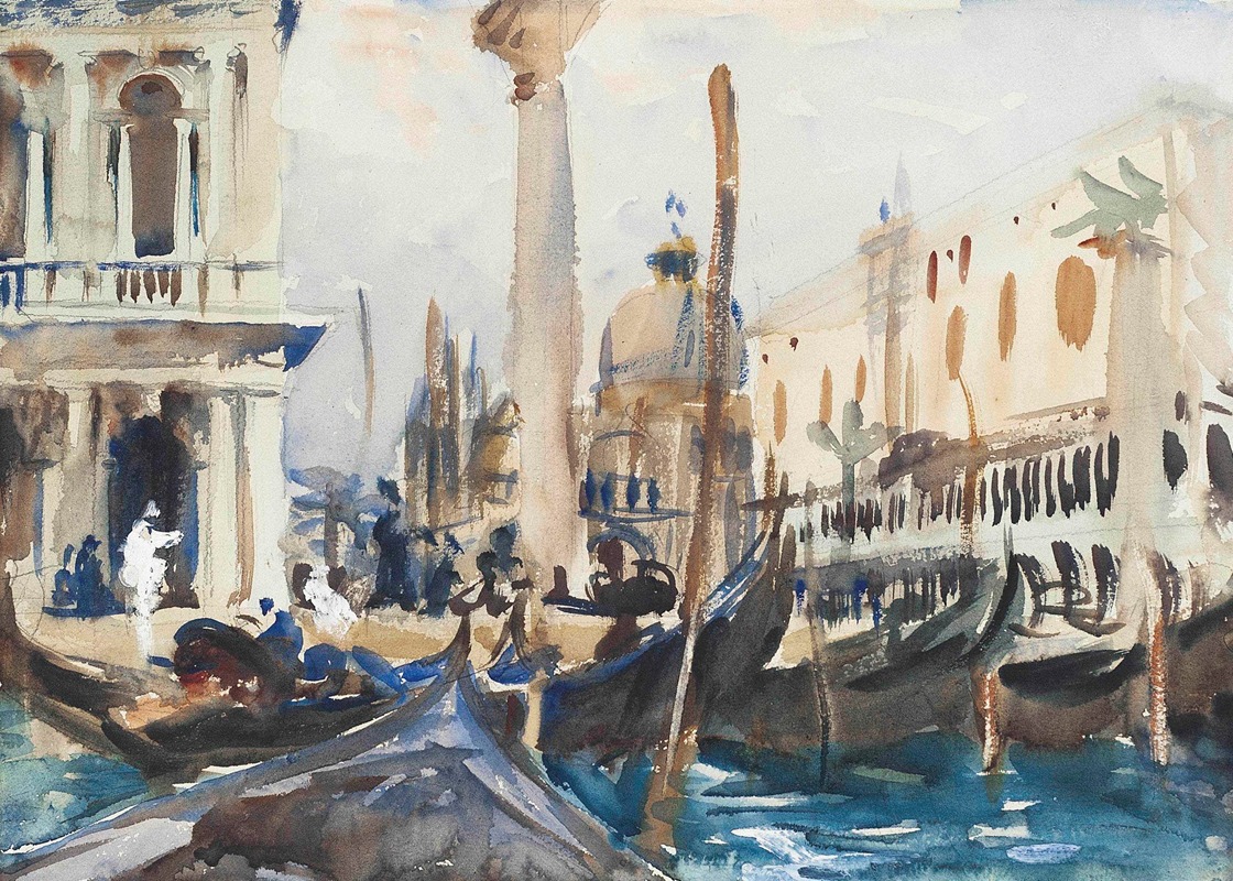 John Singer Sargent - The Piazzetta with Gondolas