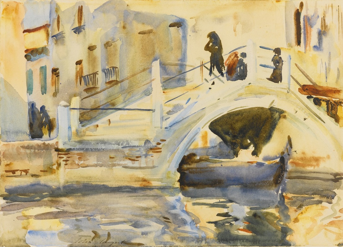 John Singer Sargent - Venice Bridge with Figures