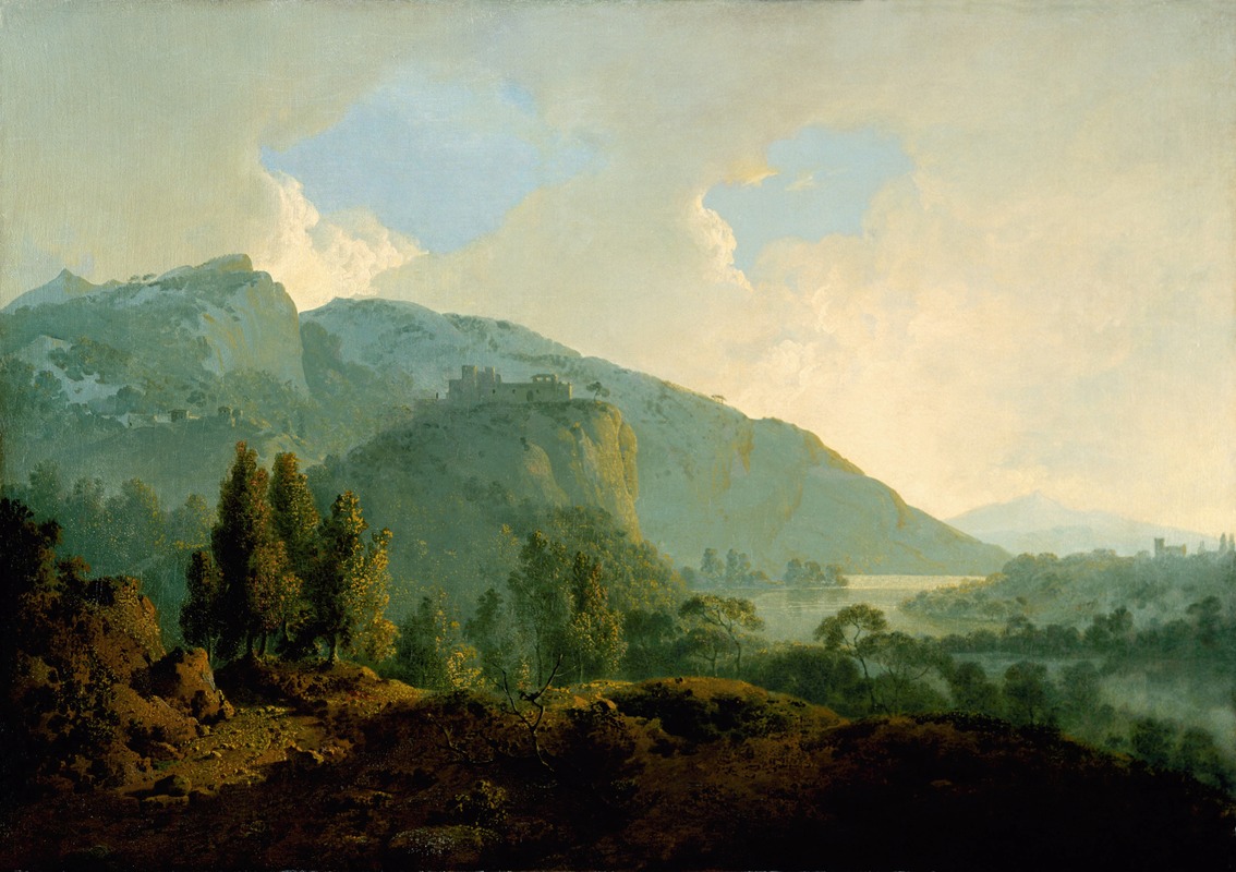 Joseph Wright of Derby - Italian Landscape with Mountains and a River
