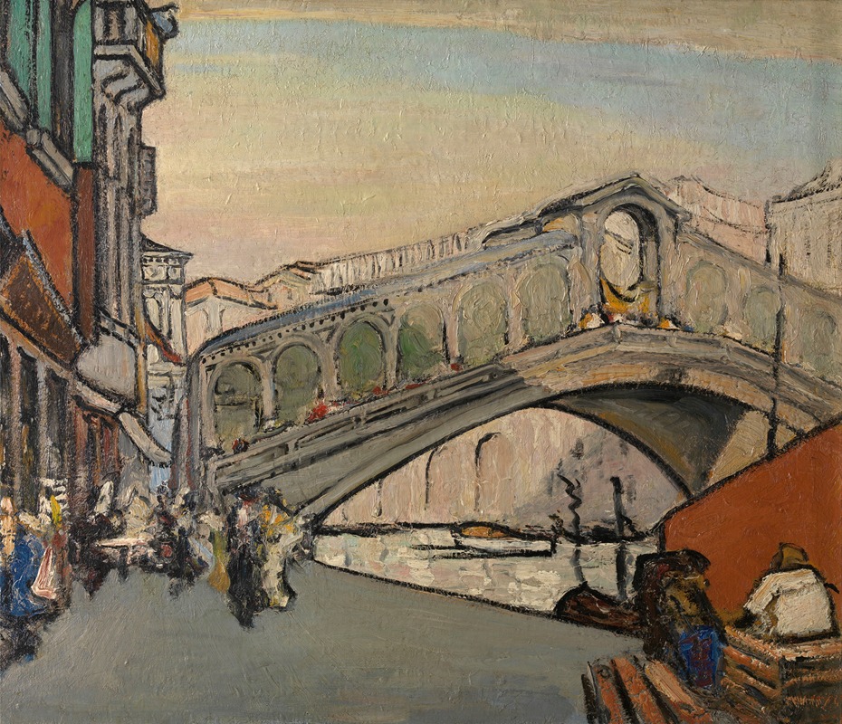 Jules Schmalzigaug - The Rialto Bridge in Venice