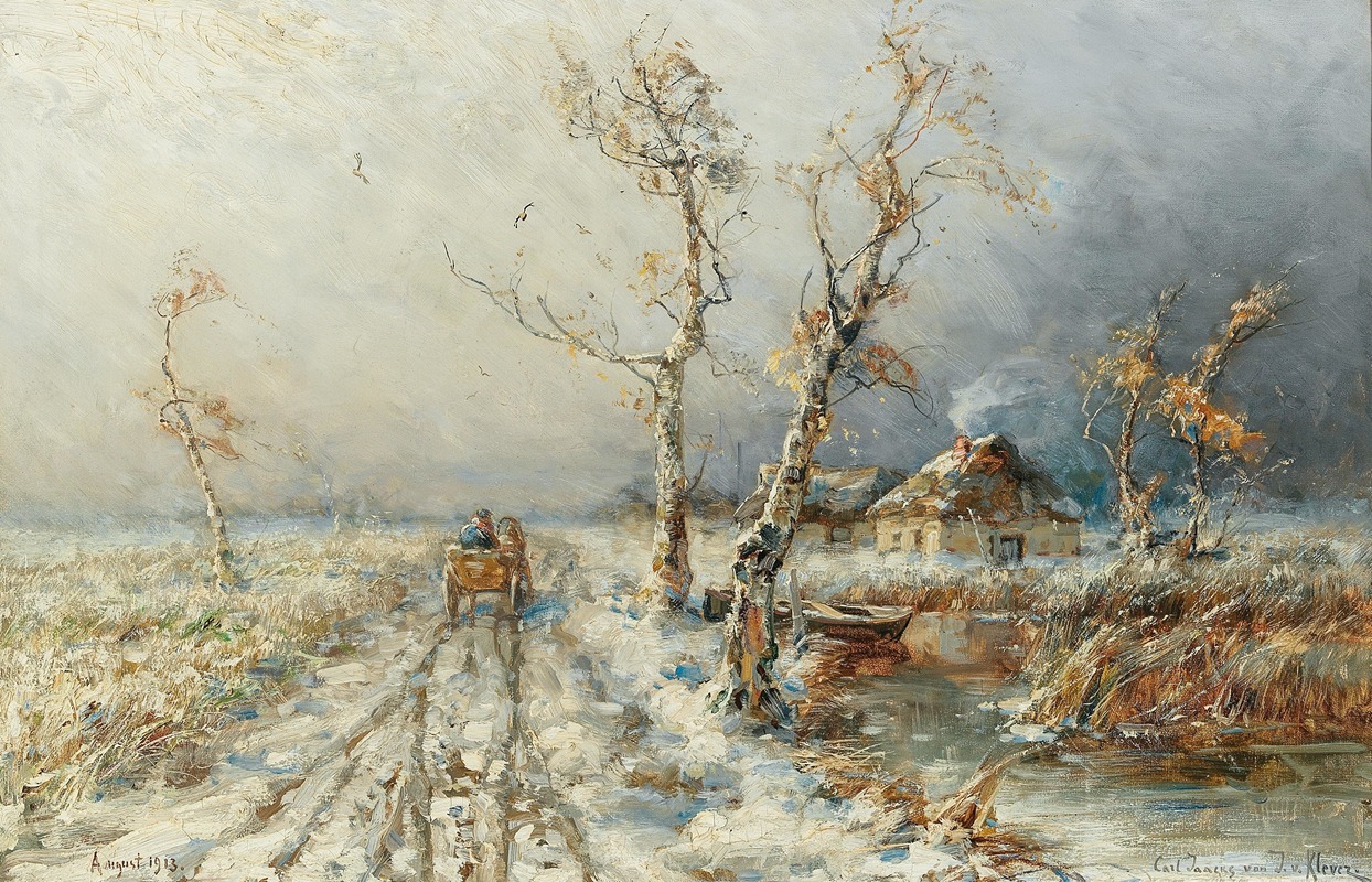 Julius Sergius Klever - A Storm in a Snow Landscape