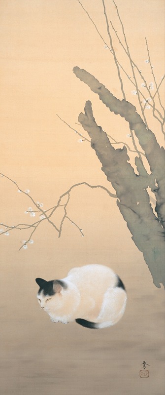 Hishida shunso - Cat and Plum Blossoms