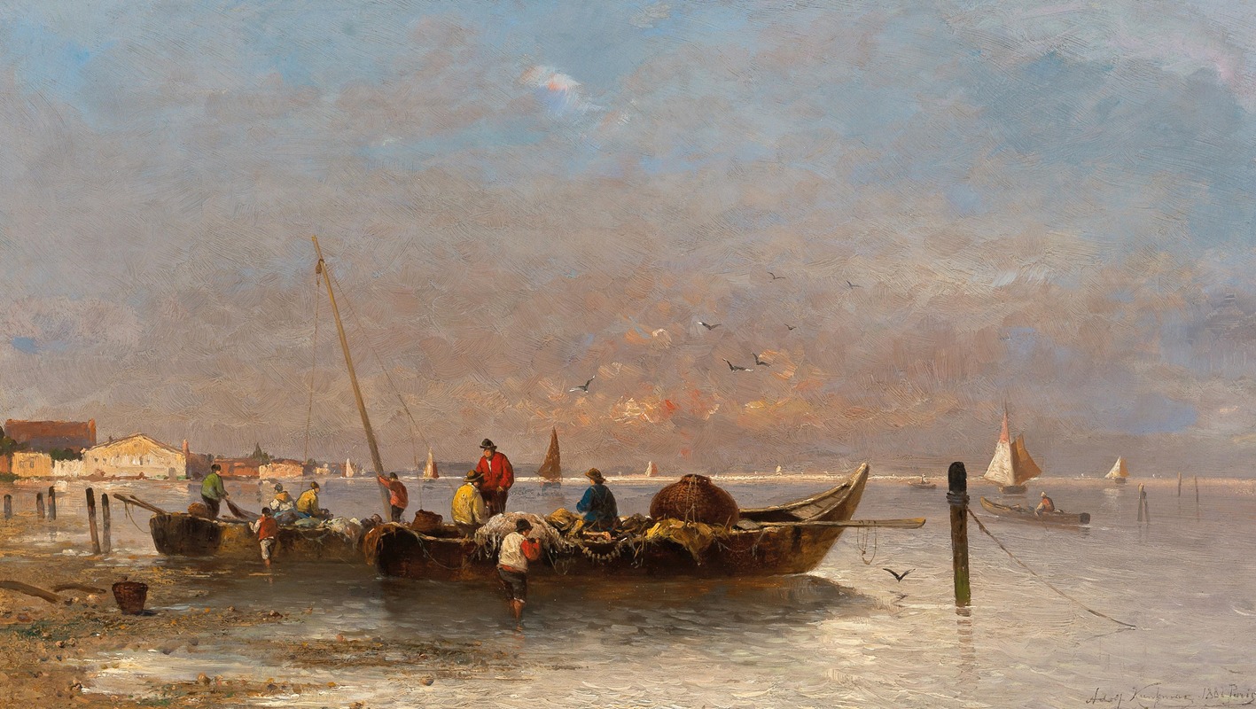 Adolf Kaufmann - Fishermen in Venice