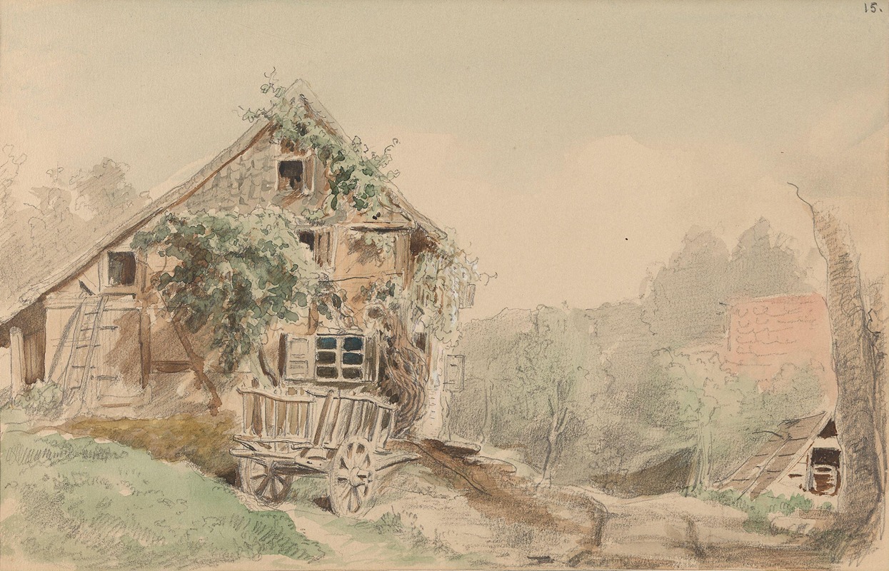 Adolph Tidemand - House by the road