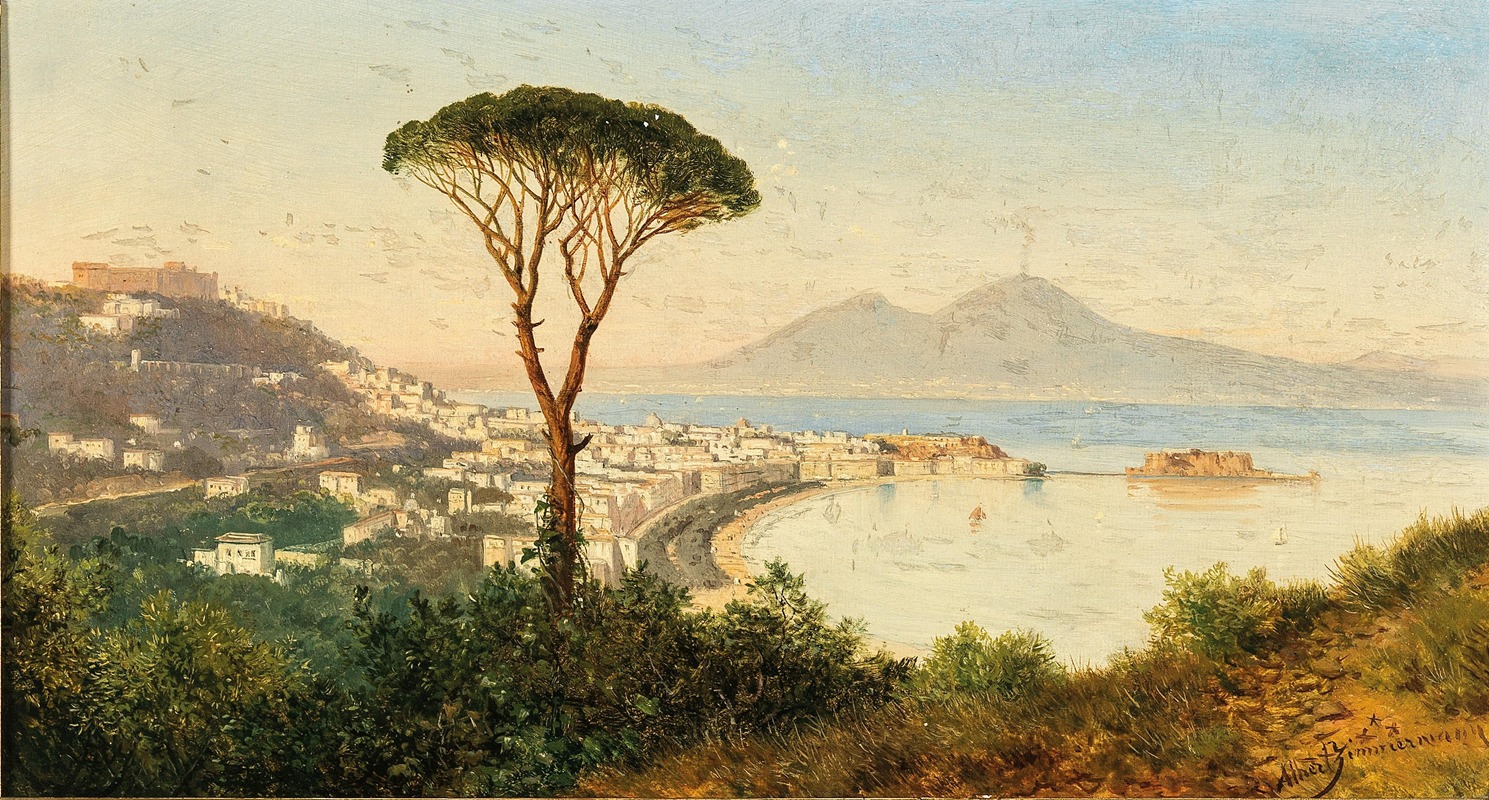Albert Zimmermann - A View of the Bay of Naples