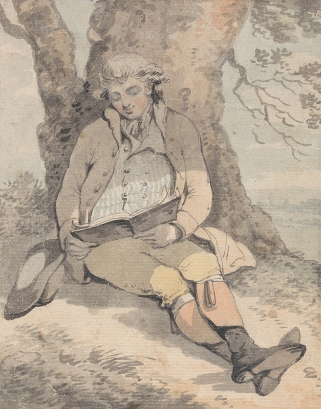 Samuel Alken - P. Wilkinson Esq. Sitting Under the Shade of an Oak Learning to Whistle