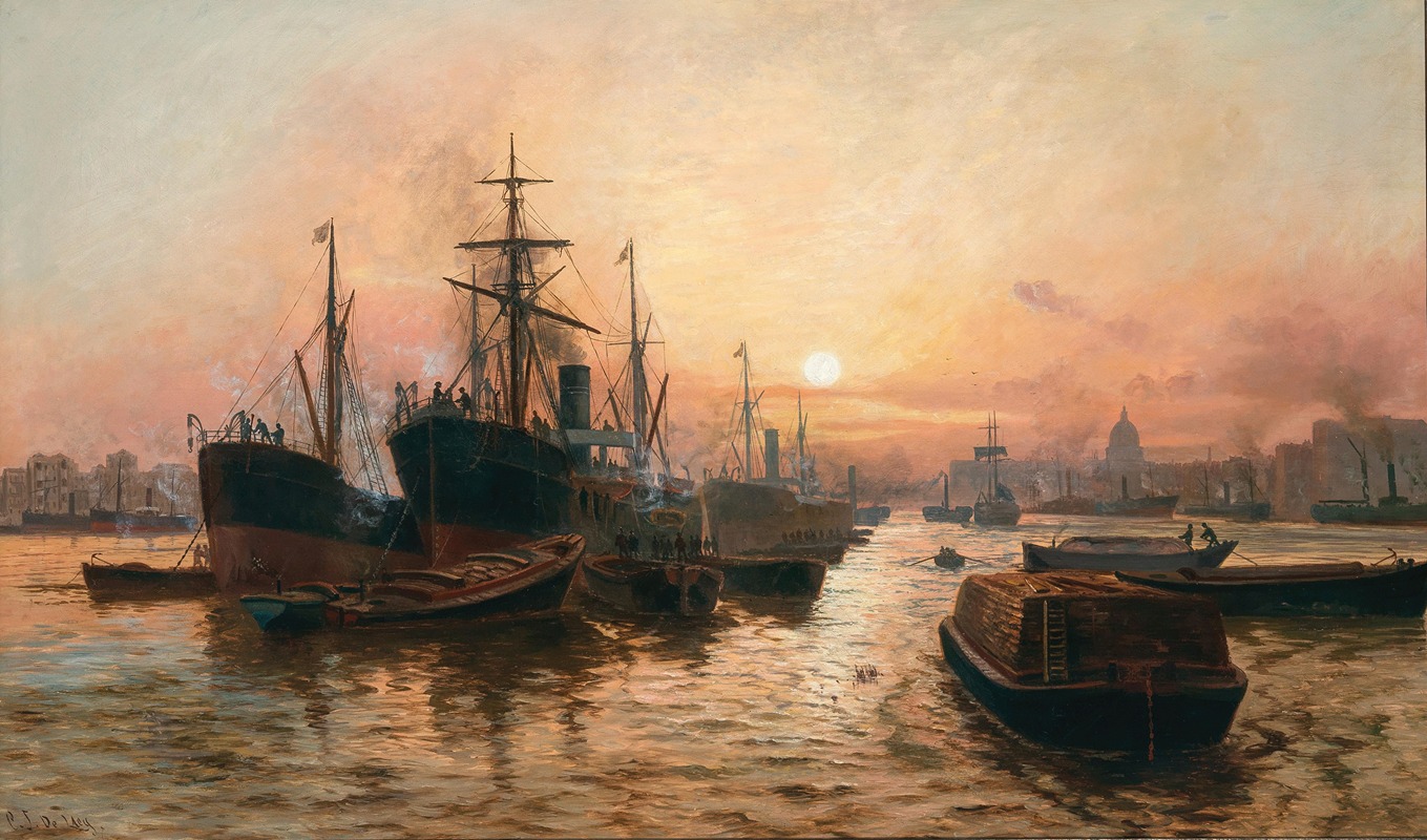 Charles John de Lacy - Steamboats in the Harbour of London